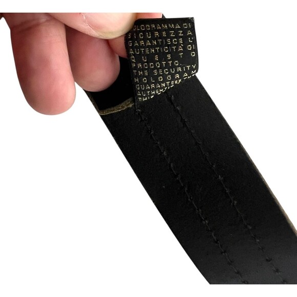 Vtg Roberto Cavalli Ittierre Italian Dark Brown Leather Belt w Rhinestone Buckle - Picture 6 of 11